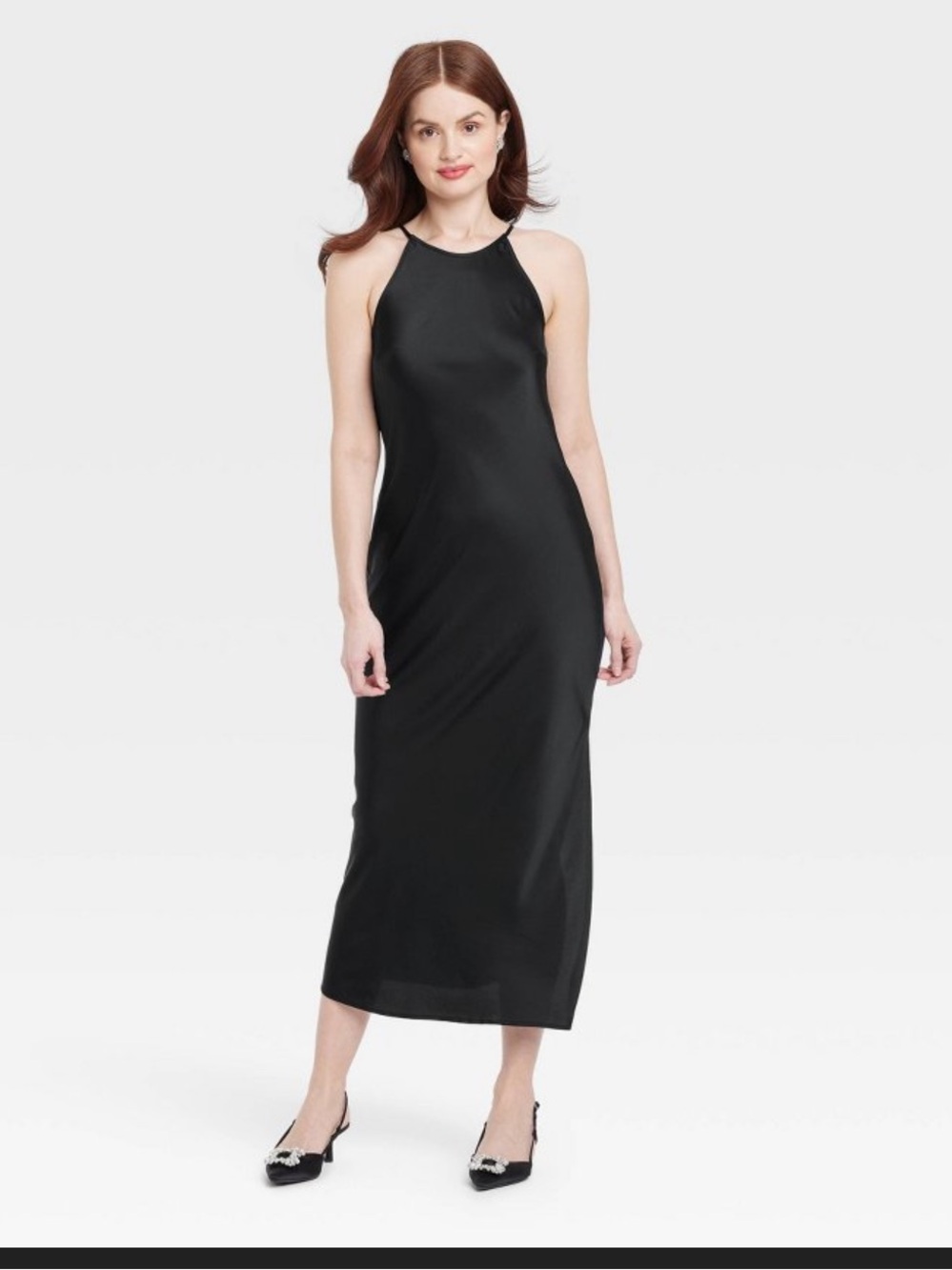 a new day Black Halter Maxi Dress